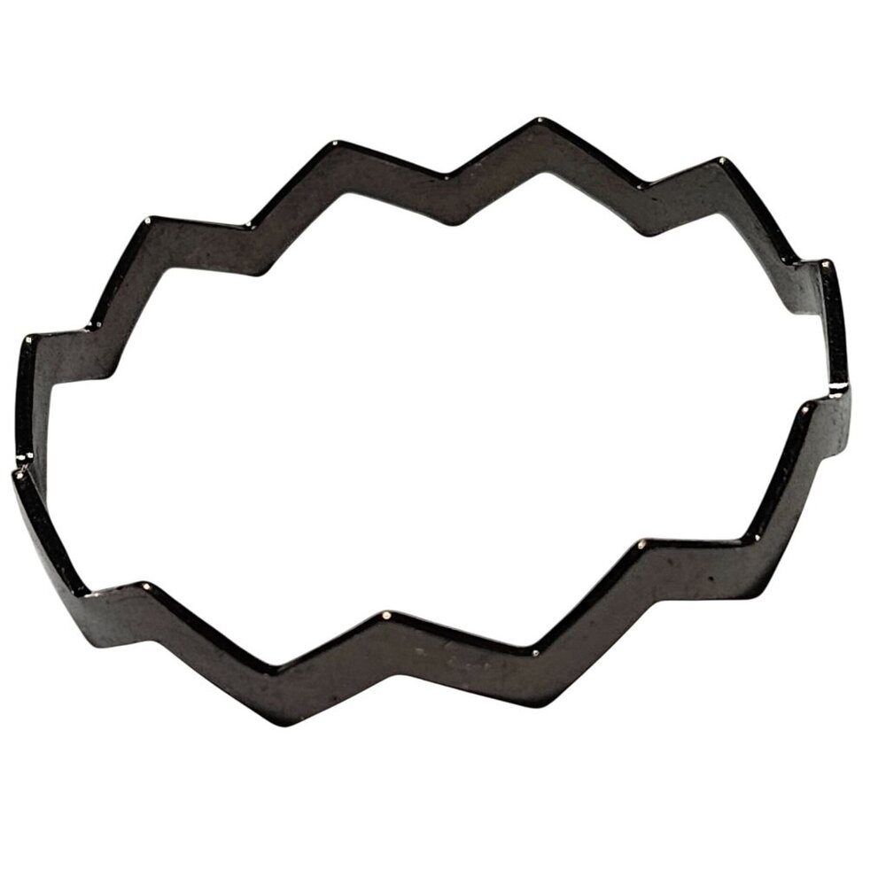Retro Zigzag Stainless Steel Bangle Bracelet 80s 90s Fashion Jewelry Women